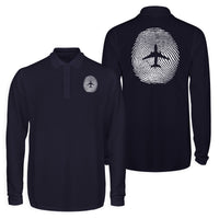 Thumbnail for Aviation Finger Print Designed Long Sleeve Polo T-Shirts (Double-Side)