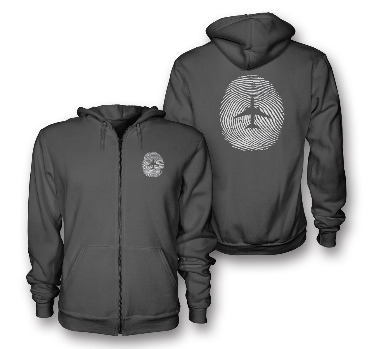 Aviation Finger Print Designed Zipped Hoodies