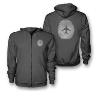 Thumbnail for Aviation Finger Print Designed Zipped Hoodies