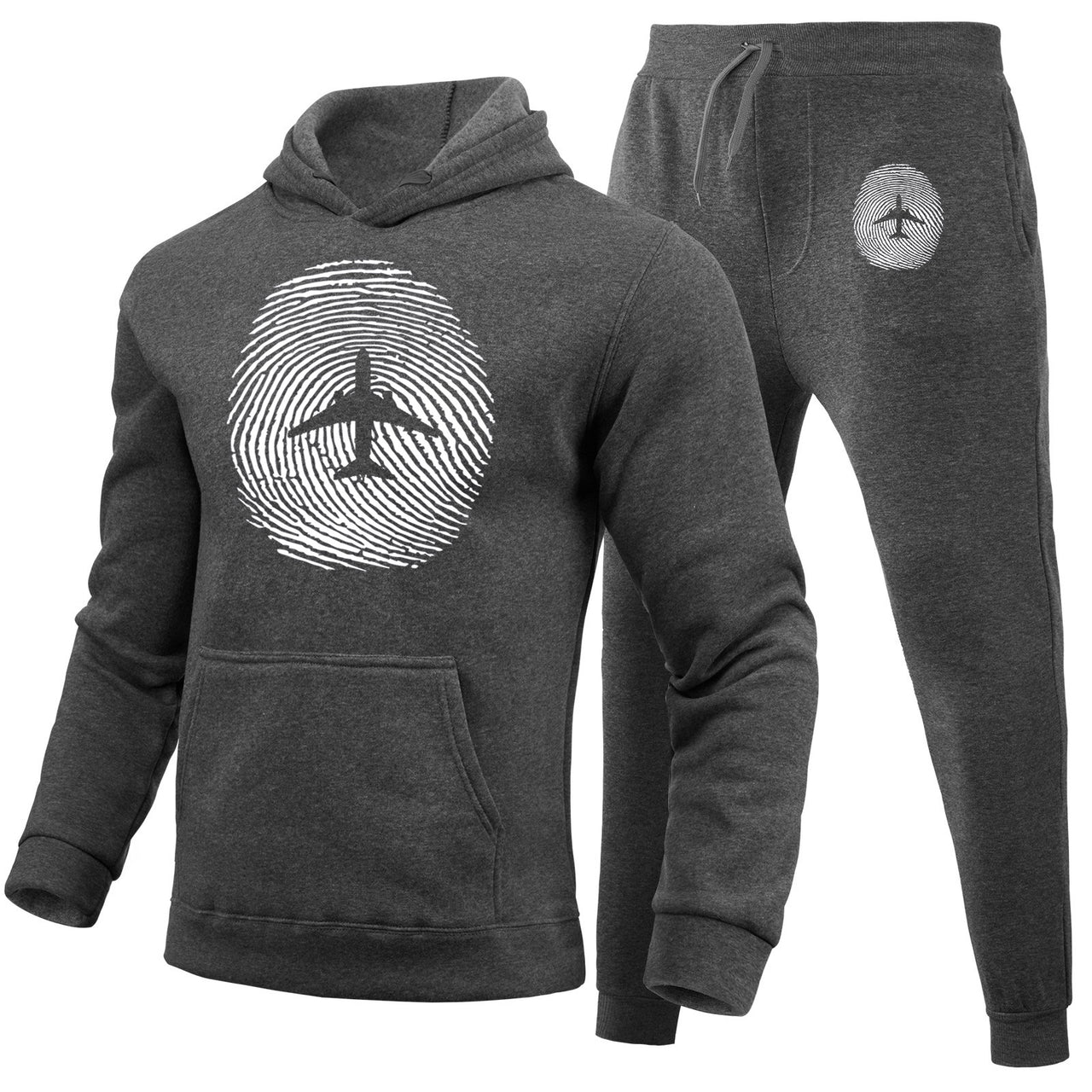 Aviation Finger Print Designed Hoodies & Sweatpants Set