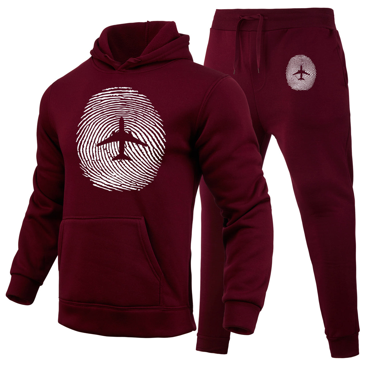Aviation Finger Print Designed Hoodies & Sweatpants Set
