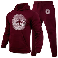 Thumbnail for Aviation Finger Print Designed Hoodies & Sweatpants Set