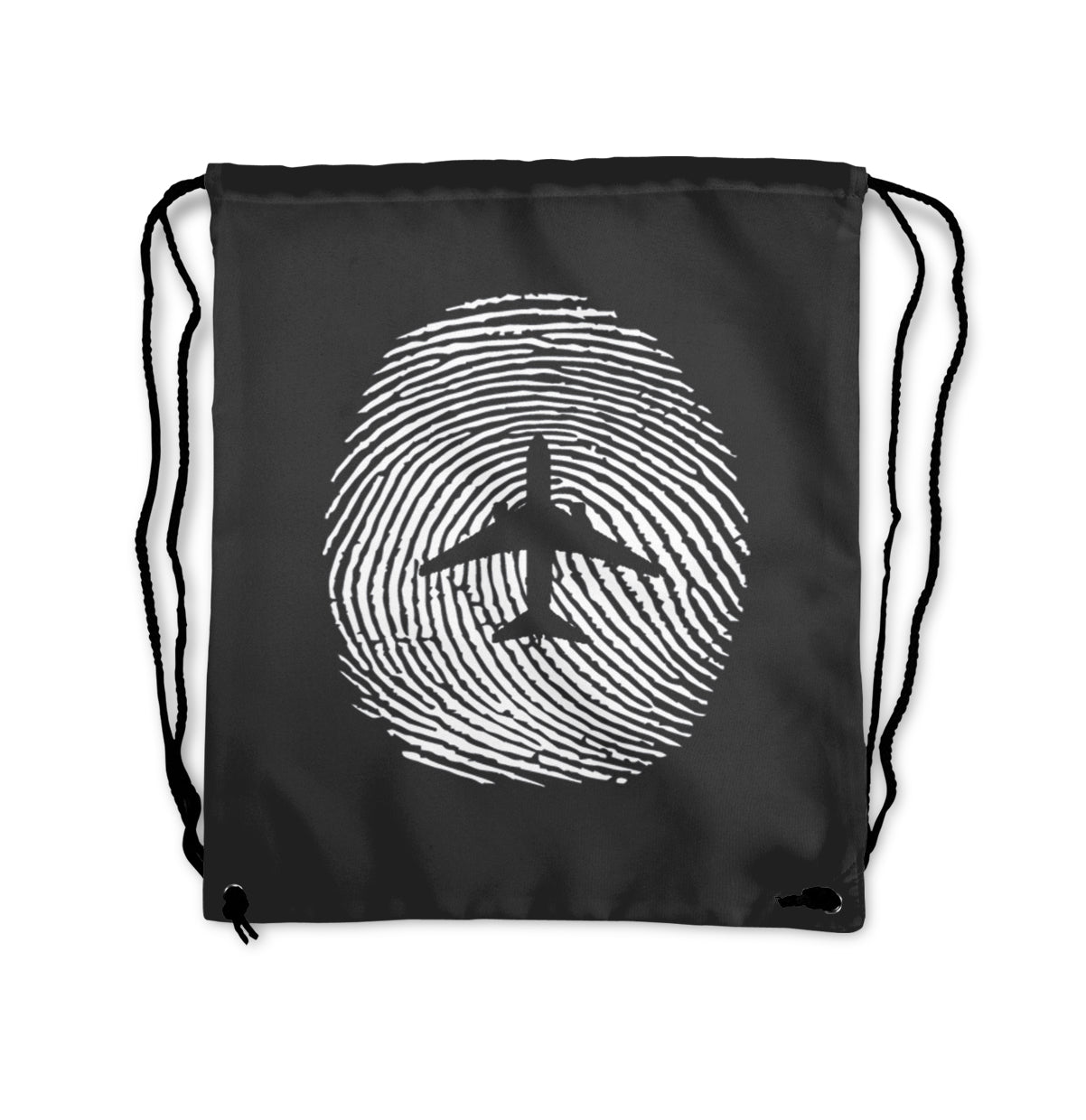 Aviation Finger Print Designed Drawstring Bags