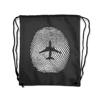 Thumbnail for Aviation Finger Print Designed Drawstring Bags