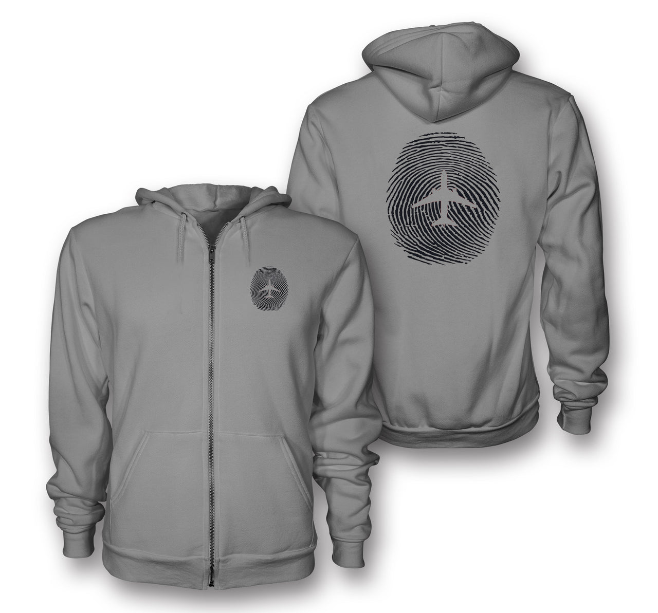 Aviation Finger Print Designed Zipped Hoodies