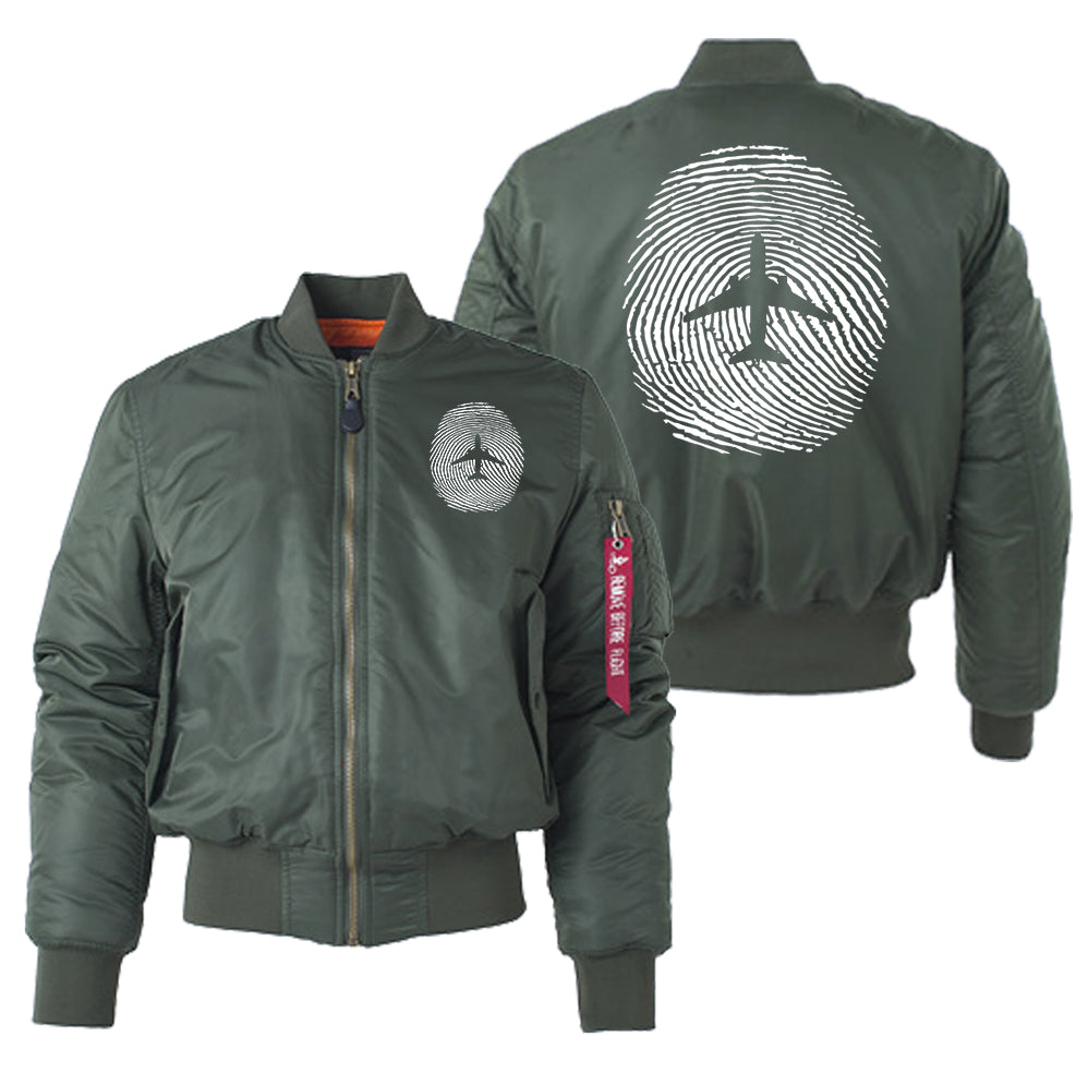 Aviation Finger Print Designed "Women" Bomber Jackets