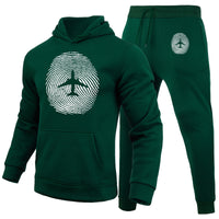 Thumbnail for Aviation Finger Print Designed Hoodies & Sweatpants Set