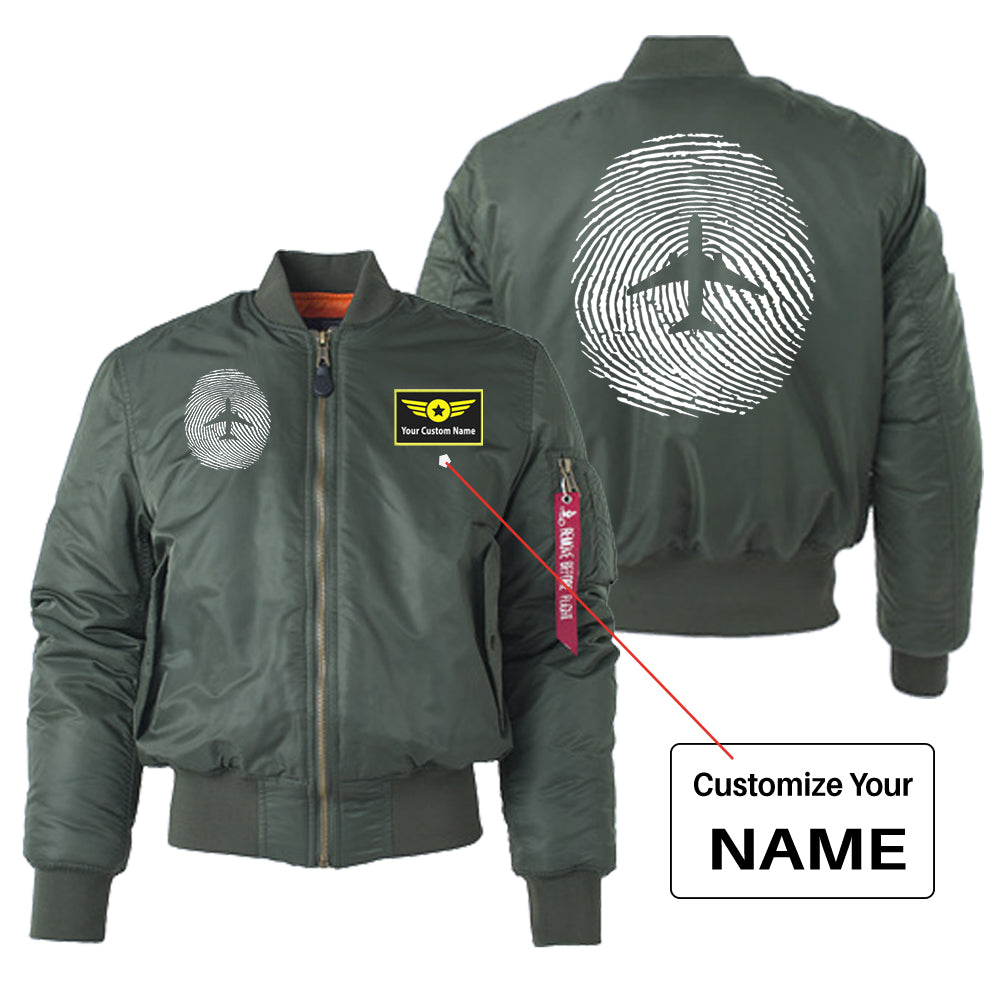 Aviation Finger Print Designed "Women" Bomber Jackets