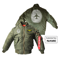 Thumbnail for Aviation Finger Print Designed Children Bomber Jackets