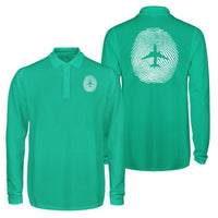 Thumbnail for Aviation Finger Print Designed Long Sleeve Polo T-Shirts (Double-Side)