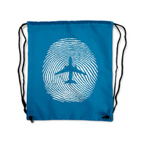 Thumbnail for Aviation Finger Print Designed Drawstring Bags