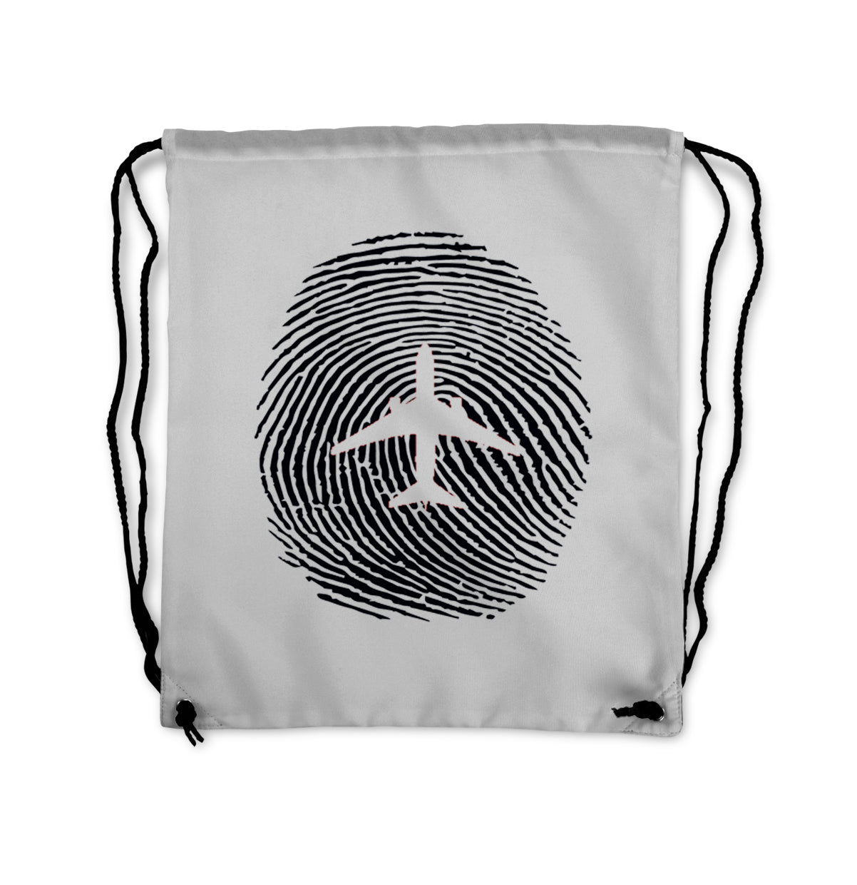 Aviation Finger Print Designed Drawstring Bags