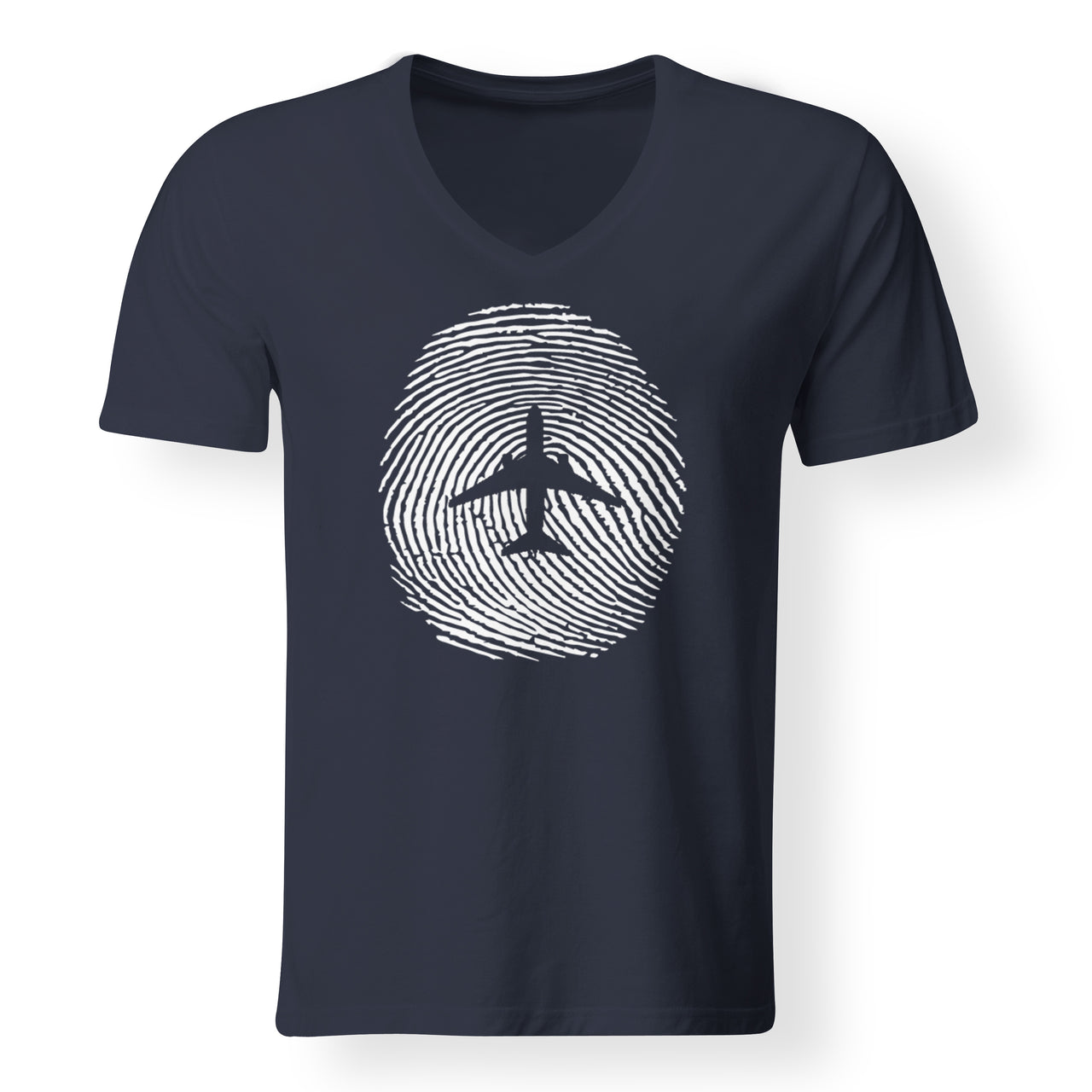 Aviation Finger Print Designed V-Neck T-Shirts