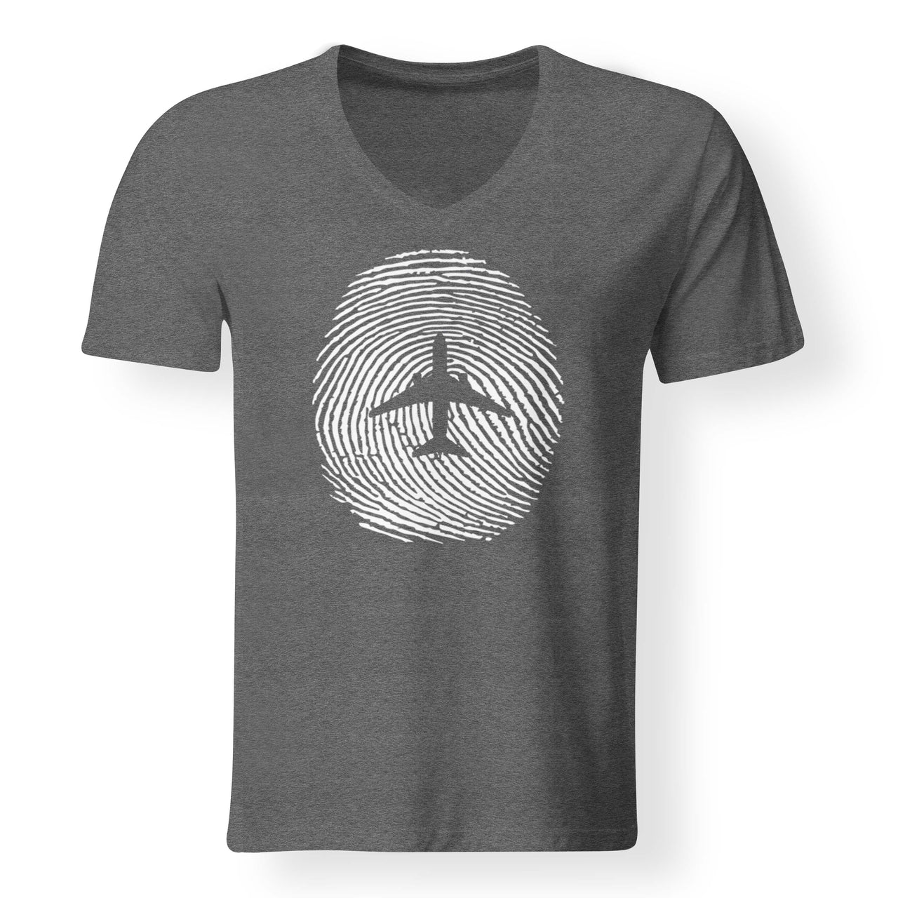 Aviation Finger Print Designed V-Neck T-Shirts