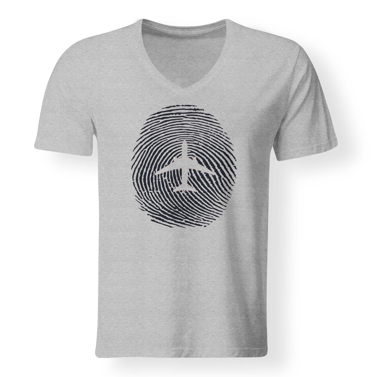 Aviation Finger Print Designed V-Neck T-Shirts