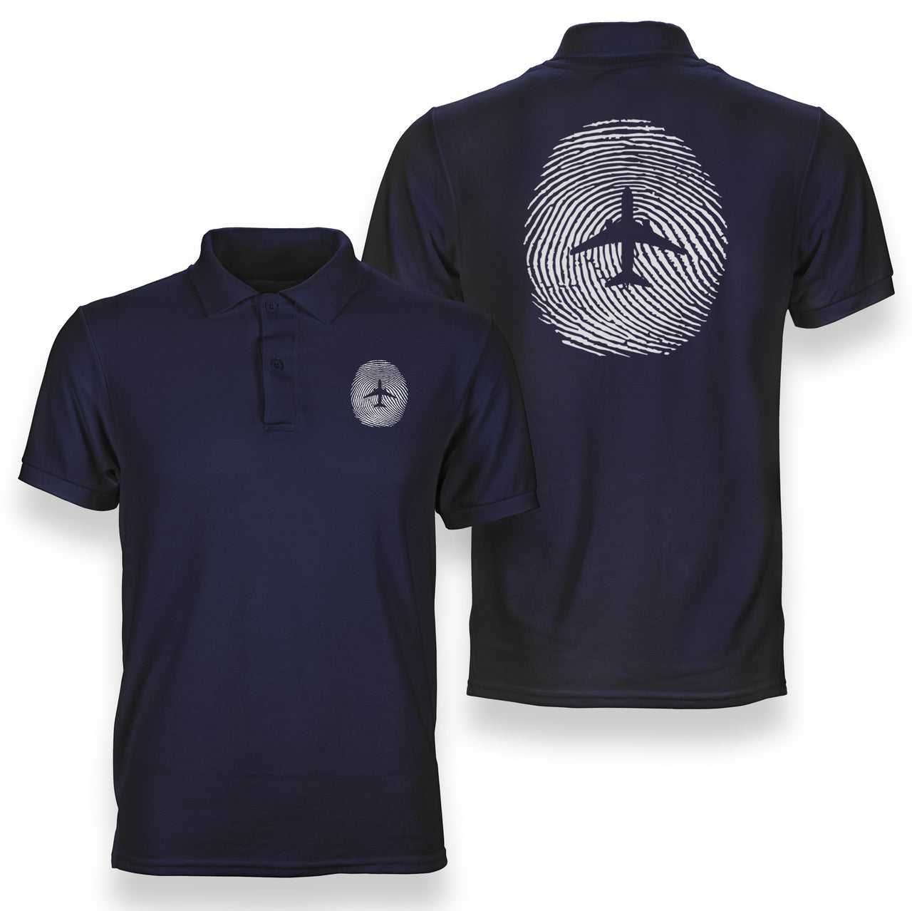 Aviation Finger Print Designed Double Side Polo T-Shirts