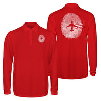 Thumbnail for Aviation Finger Print Designed Long Sleeve Polo T-Shirts (Double-Side)