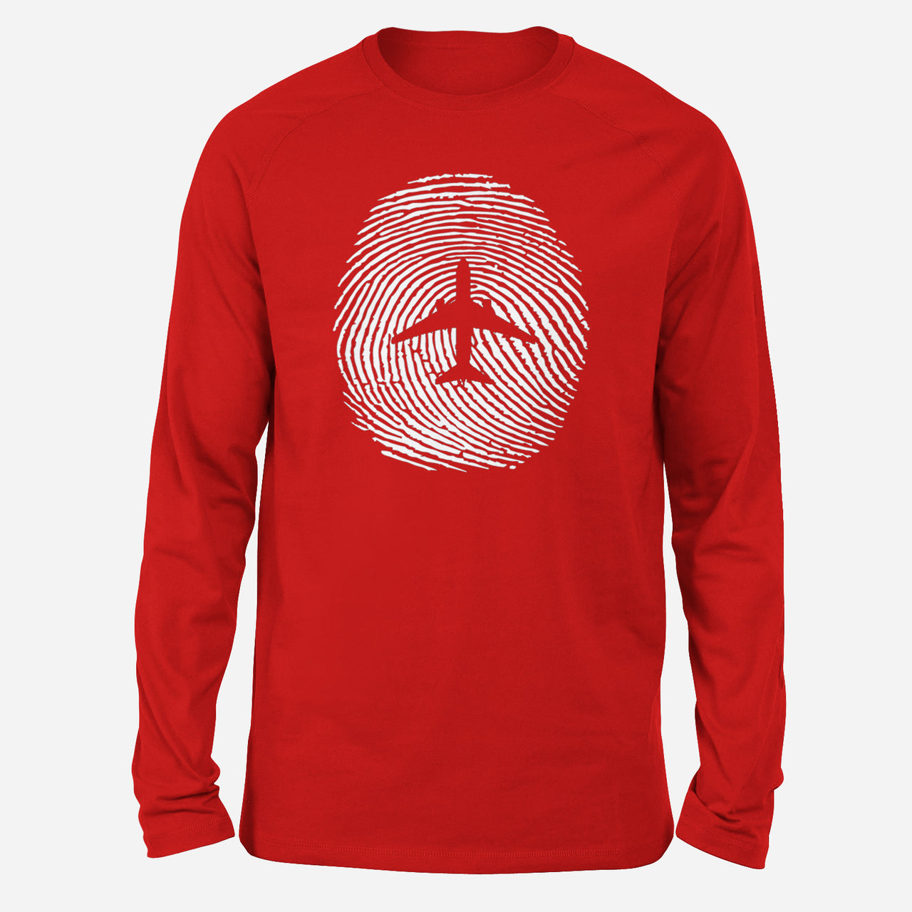 Aviation Finger Print Designed Long-Sleeve T-Shirts