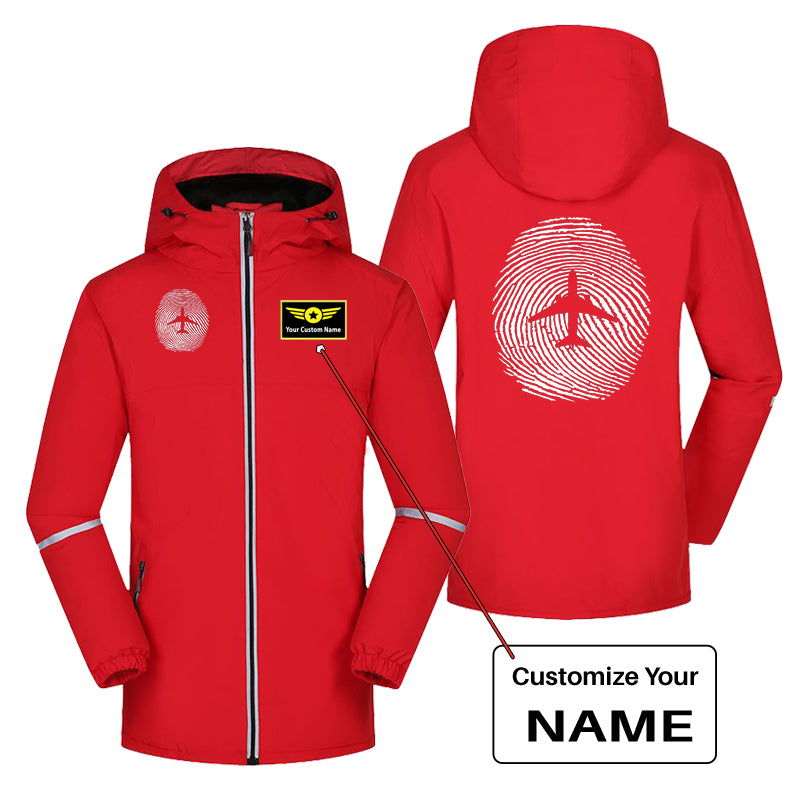 Aviation Finger Print Designed Rain Coats & Jackets