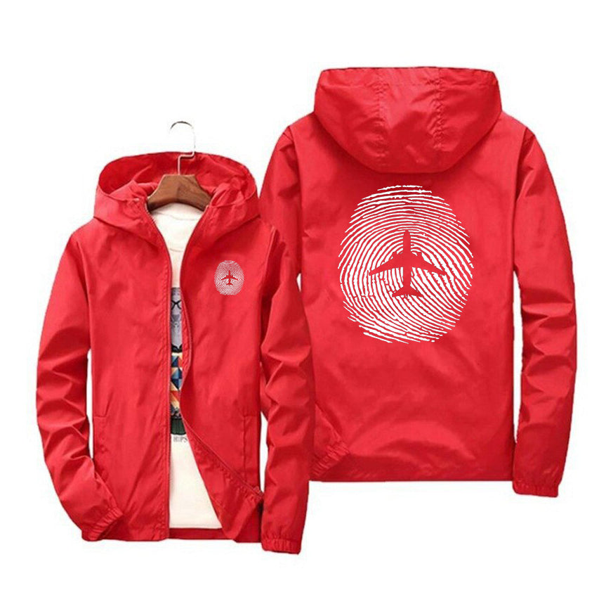 Aviation Finger Print Designed Windbreaker Jackets