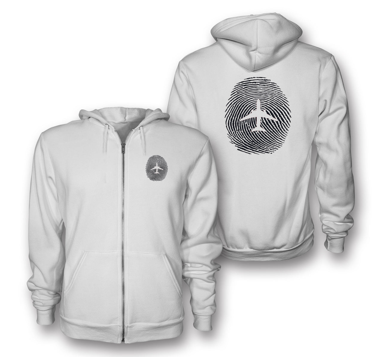 Aviation Finger Print Designed Zipped Hoodies