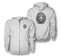 Thumbnail for Aviation Finger Print Designed Zipped Hoodies