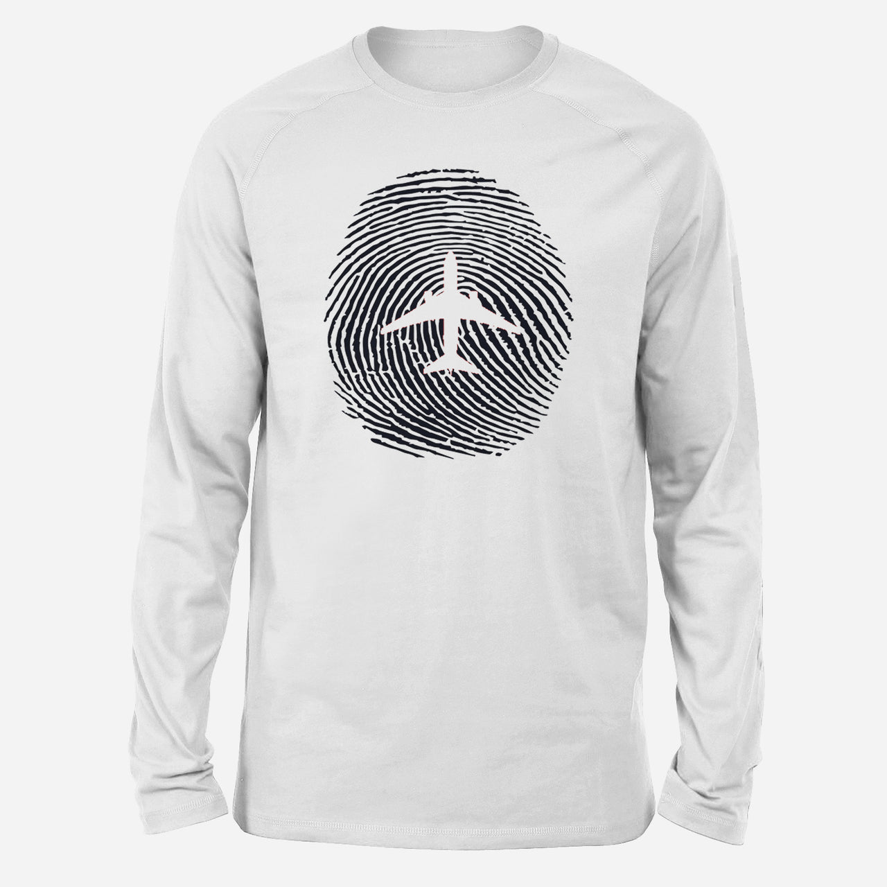 Aviation Finger Print Designed Long-Sleeve T-Shirts