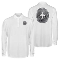 Thumbnail for Aviation Finger Print Designed Long Sleeve Polo T-Shirts (Double-Side)