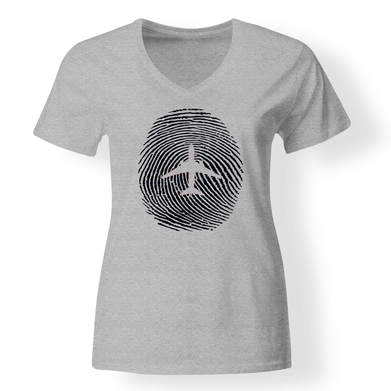 Aviation Finger Print Designed V-Neck T-Shirts