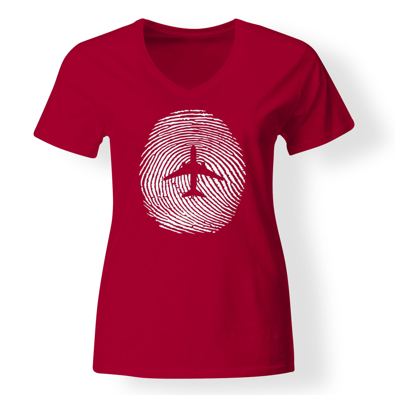 Aviation Finger Print Designed V-Neck T-Shirts