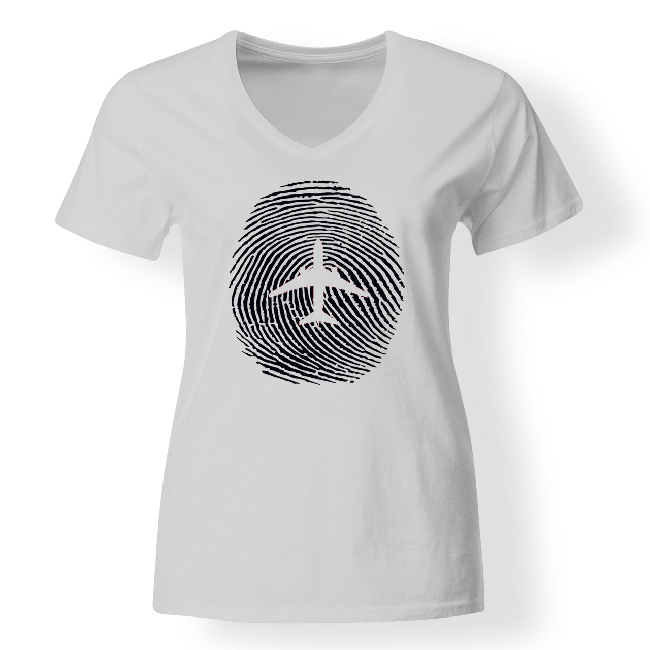 Aviation Finger Print Designed V-Neck T-Shirts