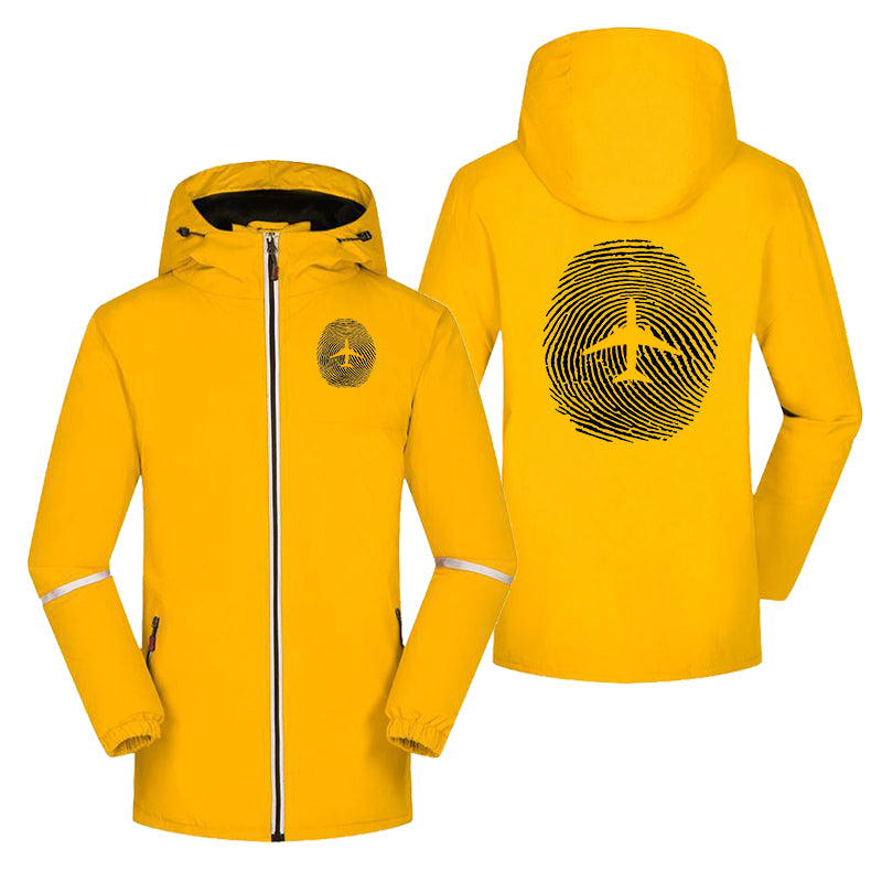 Aviation Finger Print Designed Rain Coats & Jackets