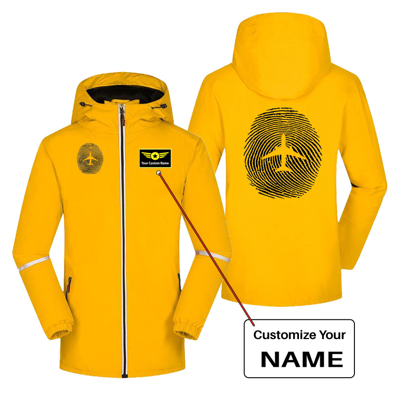 Aviation Finger Print Designed Rain Coats & Jackets