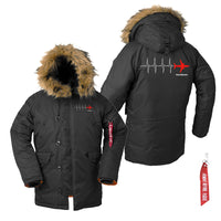Thumbnail for Aviation Heartbeats Designed Parka Bomber Jackets