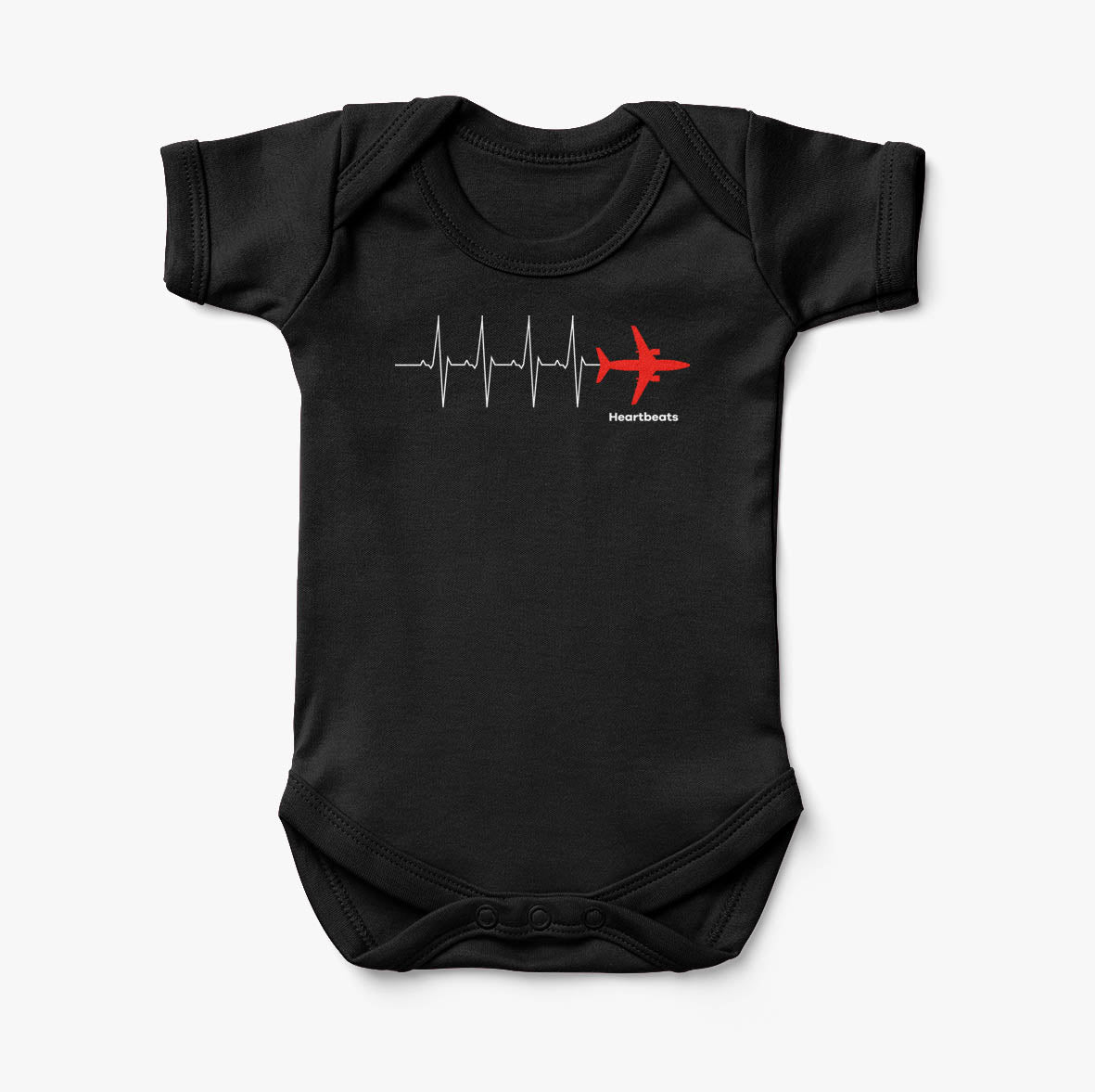 Aviation Heartbeats Designed Baby Bodysuits