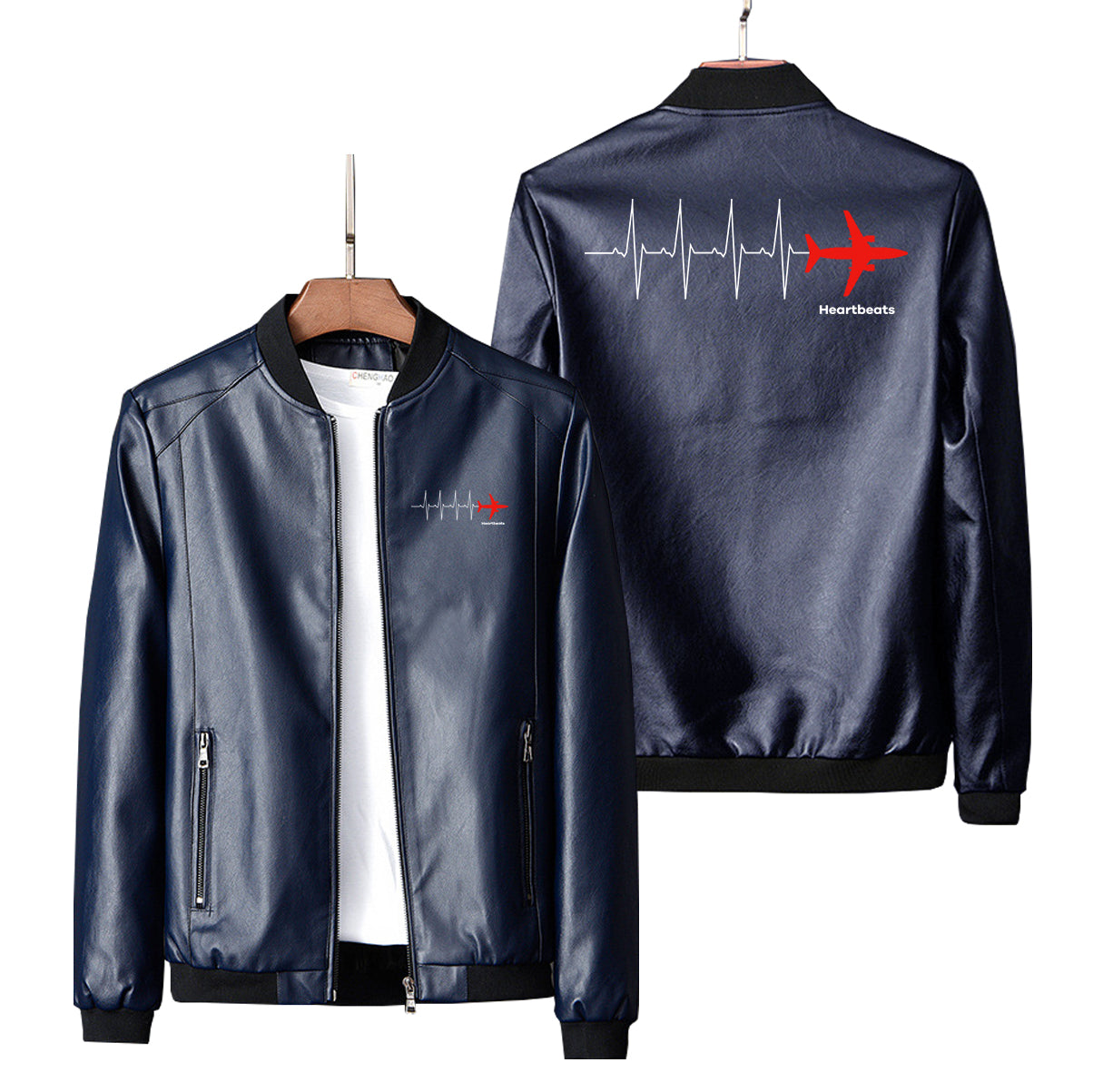 Aviation Heartbeats Designed PU Leather Jackets