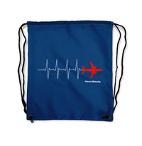 Thumbnail for Aviation Heartbeats Designed Drawstring Bags
