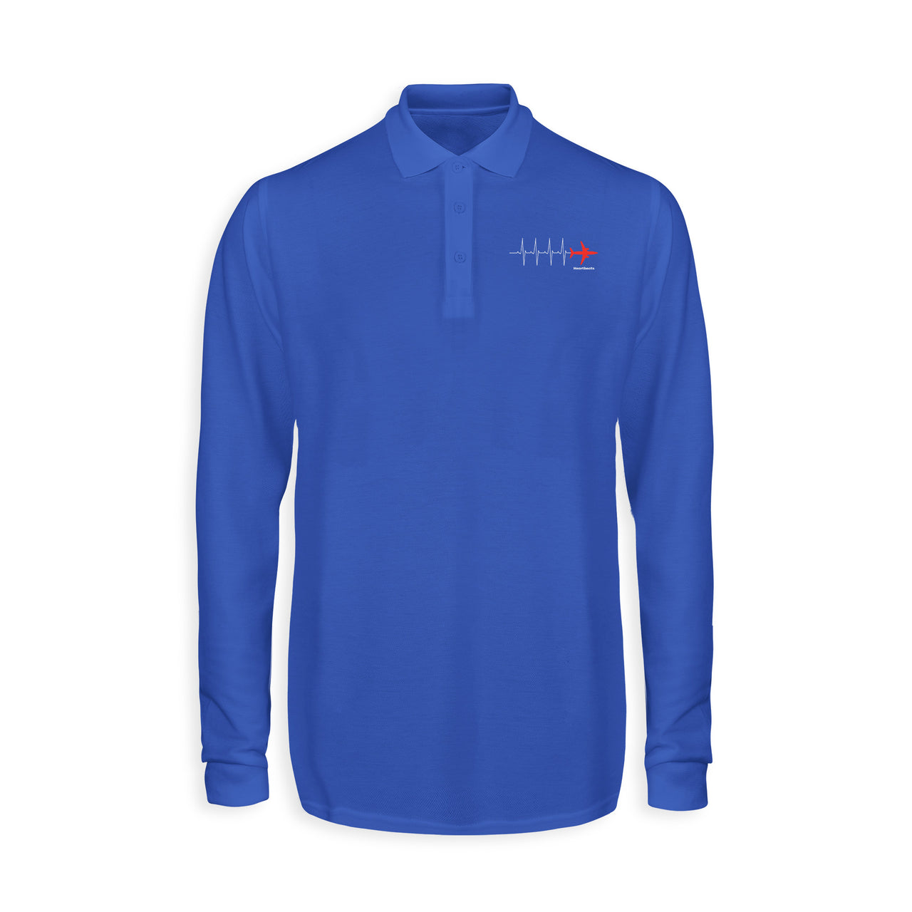 Aviation Heartbeats Designed Long Sleeve Polo T-Shirts