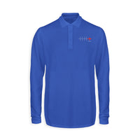 Thumbnail for Aviation Heartbeats Designed Long Sleeve Polo T-Shirts