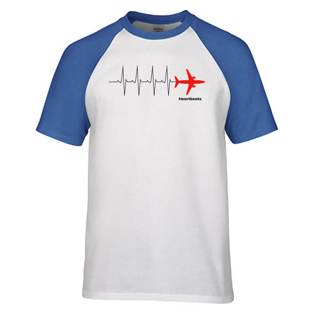 Aviation Heartbeats Designed Raglan T-Shirts