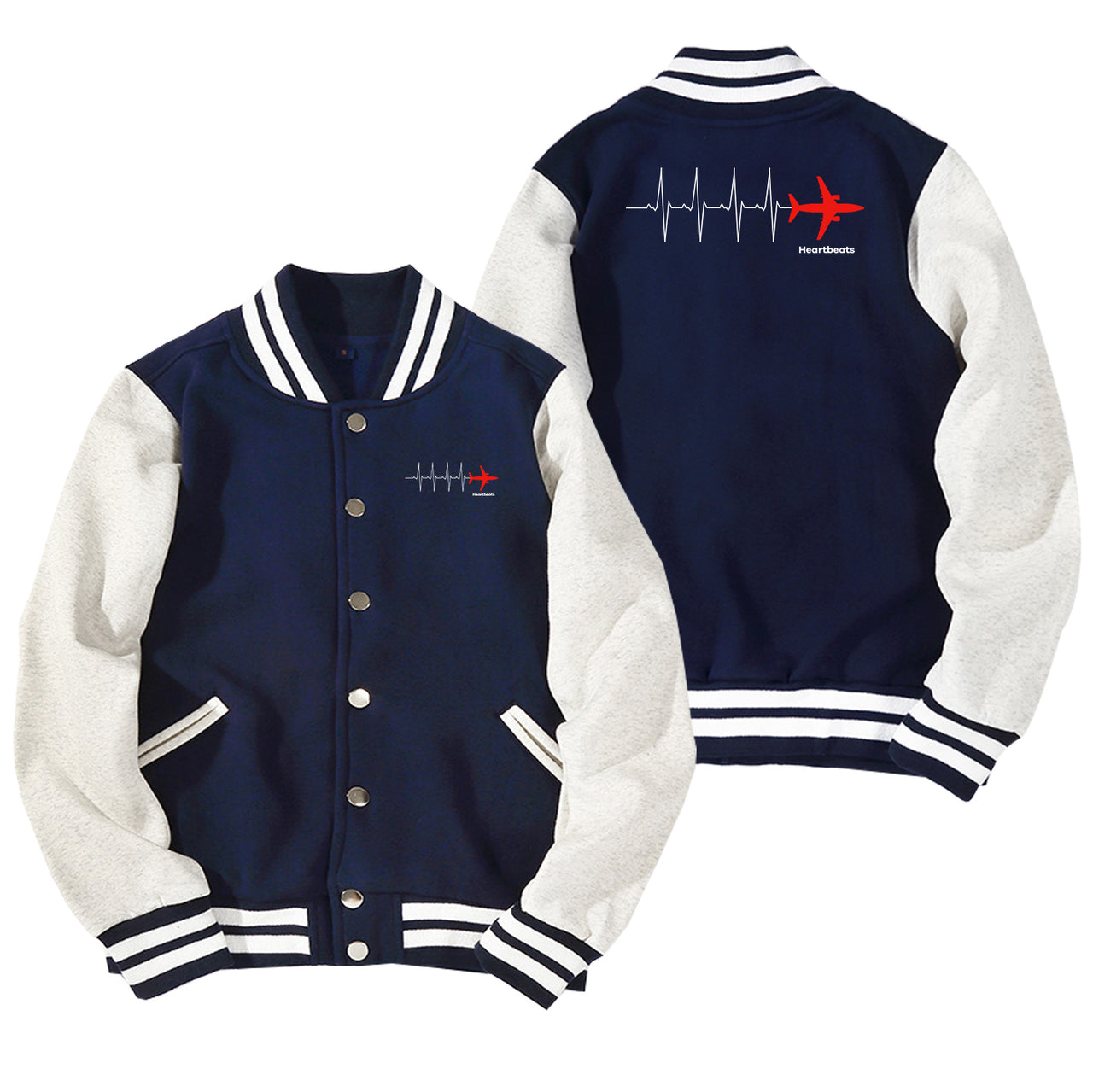 Aviation Heartbeats Designed Baseball Style Jackets