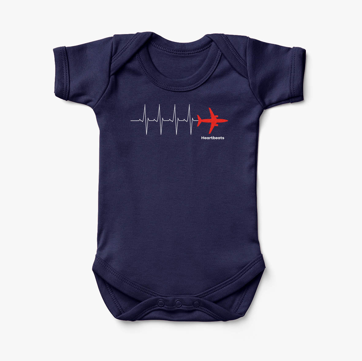 Aviation Heartbeats Designed Baby Bodysuits