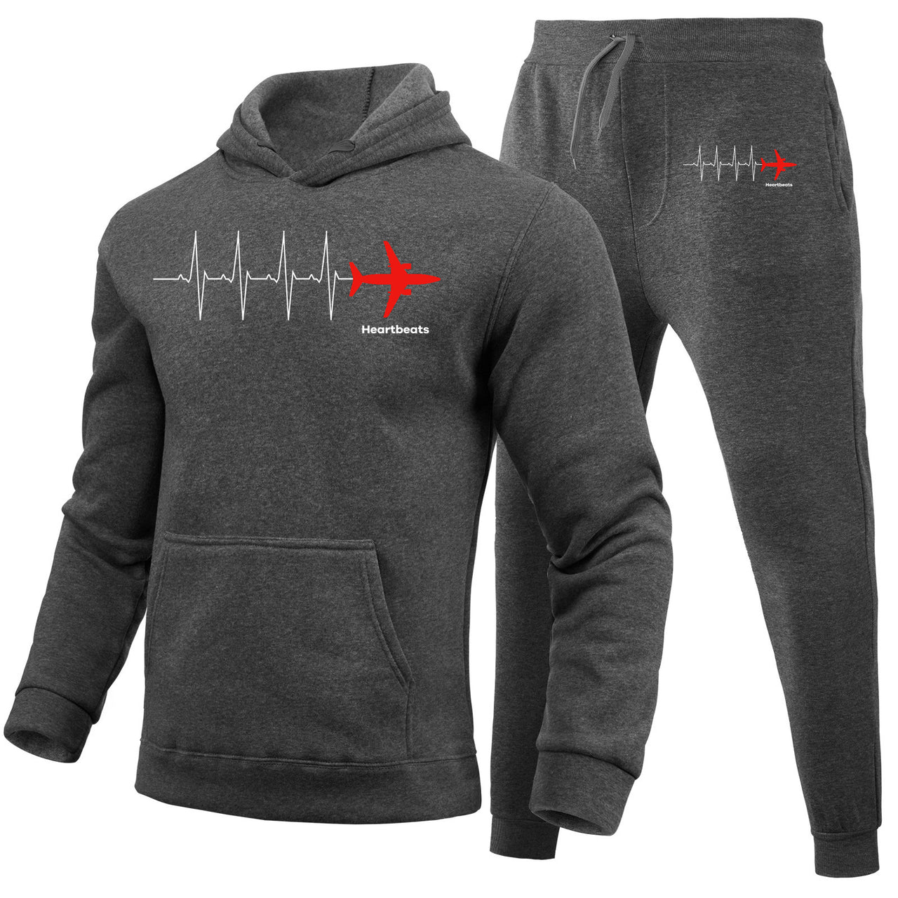 Aviation Heartbeats Designed Hoodies & Sweatpants Set