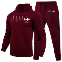 Thumbnail for Aviation Heartbeats Designed Hoodies & Sweatpants Set