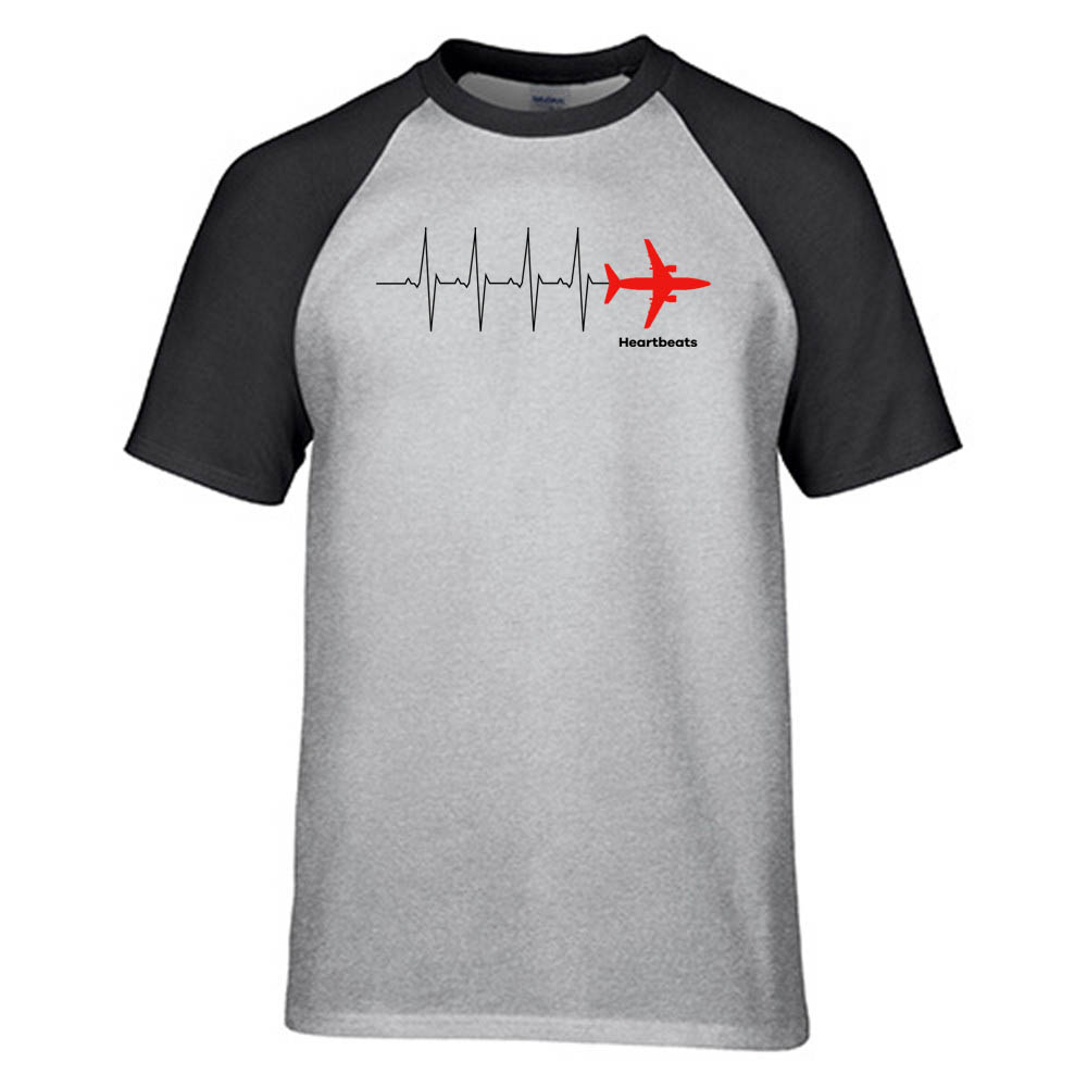 Aviation Heartbeats Designed Raglan T-Shirts