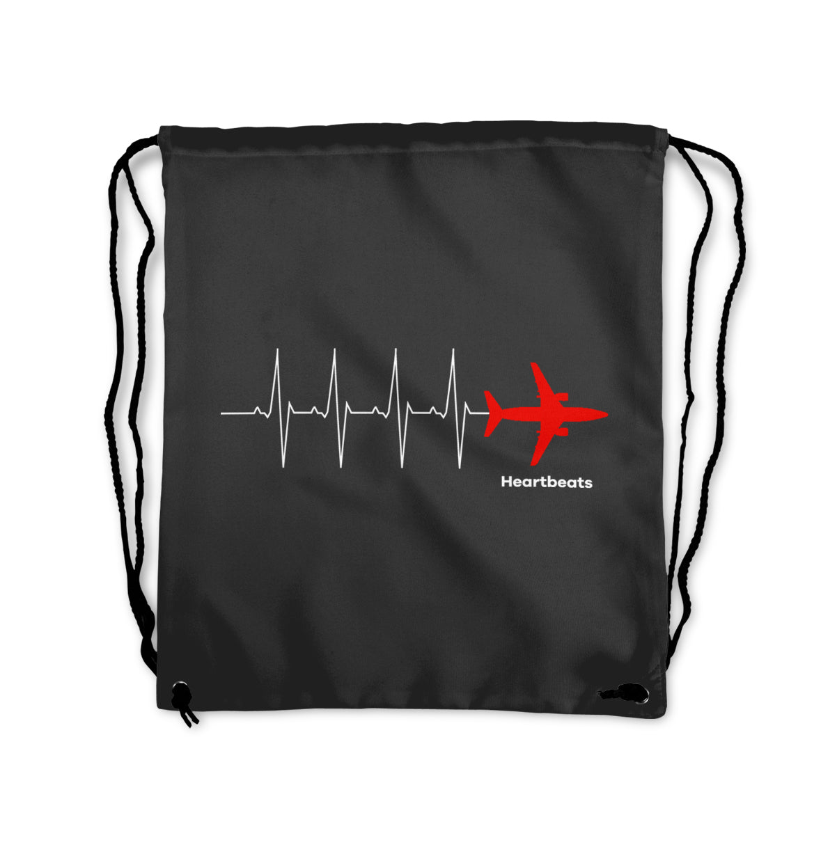 Aviation Heartbeats Designed Drawstring Bags