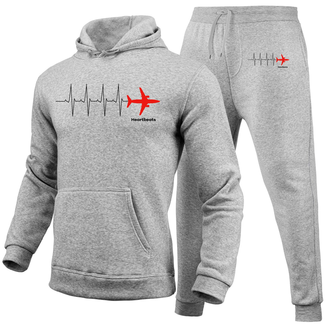 Aviation Heartbeats Designed Hoodies & Sweatpants Set