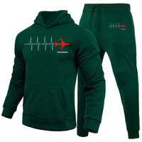 Thumbnail for Aviation Heartbeats Designed Hoodies & Sweatpants Set