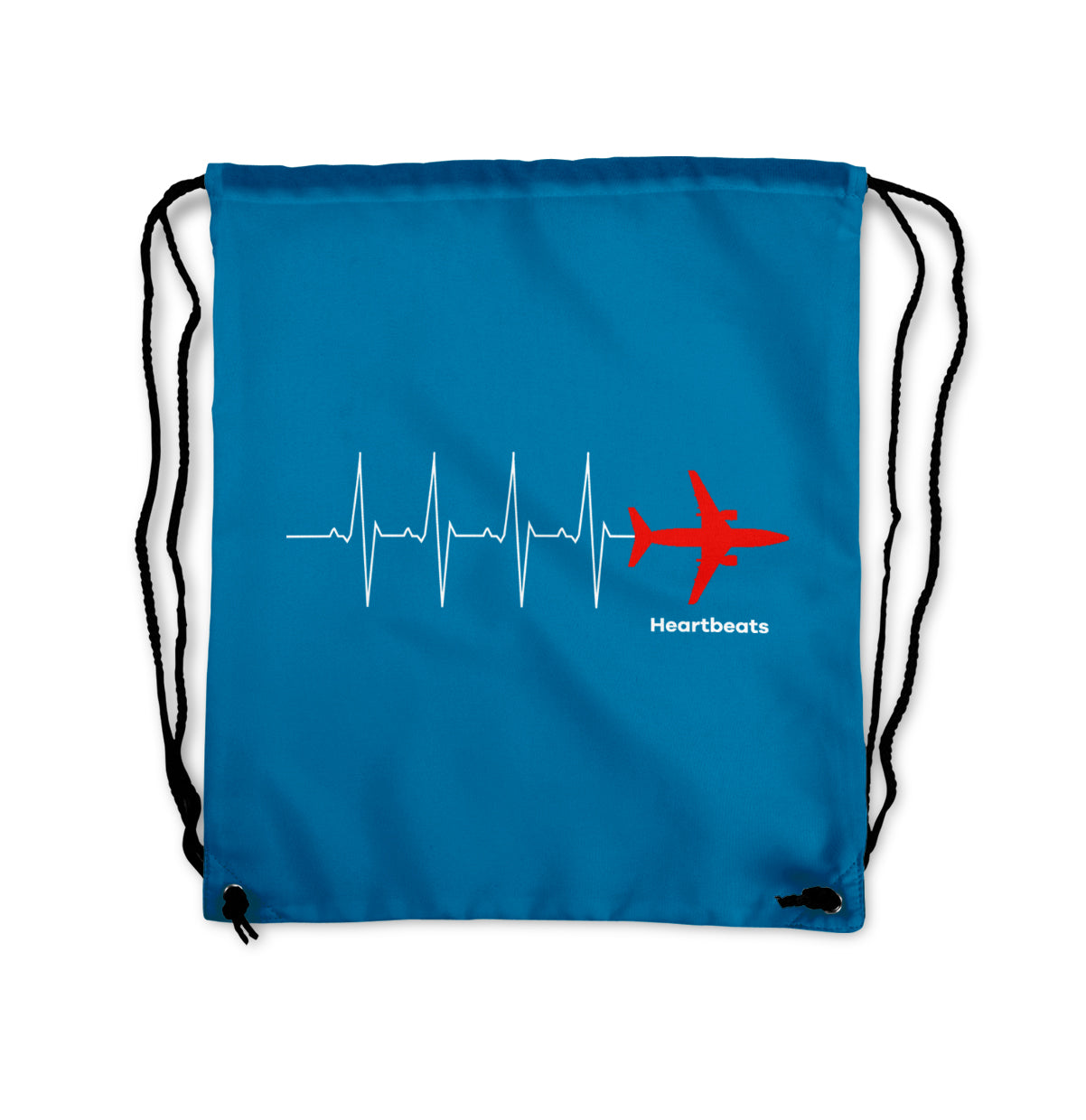 Aviation Heartbeats Designed Drawstring Bags
