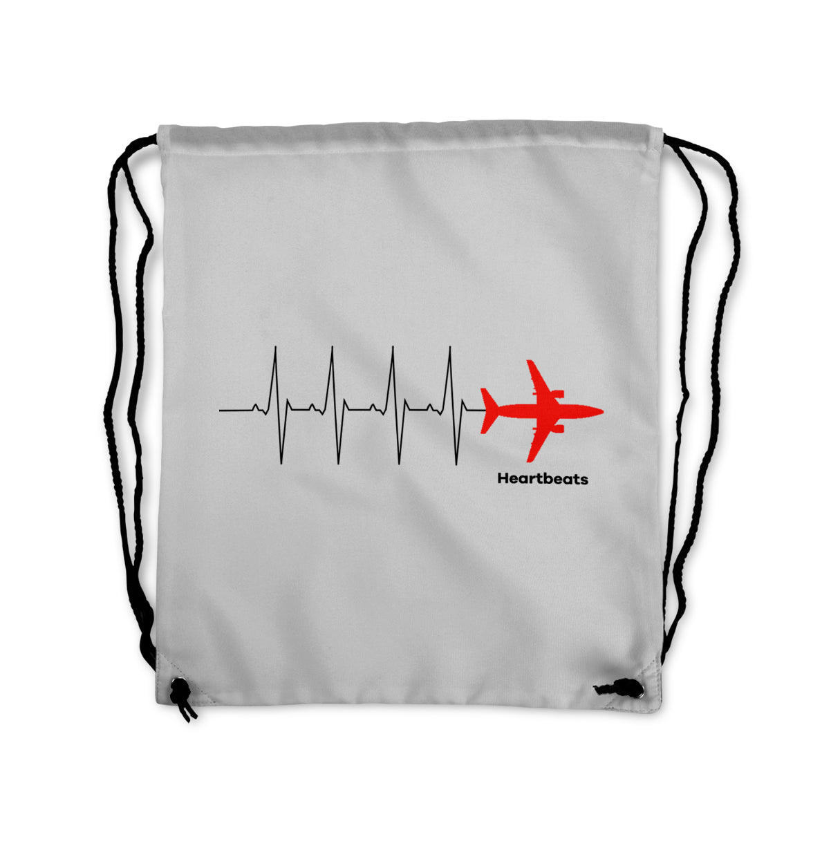 Aviation Heartbeats Designed Drawstring Bags